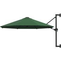 Wall-Mounted Parasol with Metal Pole 300 cm Green