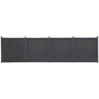 Fence Panel Set Grey 699x186 cm WPC