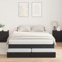 Storage Bed Frame Black Oak 140x200 cm
