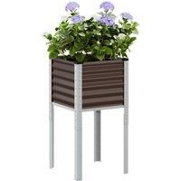 Garden Planter Brown 45x45x88 cm Steel