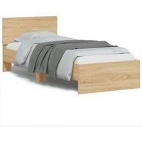 Bed Frame with Headboard Sonoma Oak 90x190 cm Single Engineered wood