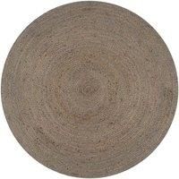 Handmade Rug Jute Round 150 cm Grey