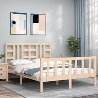 Bed Frame with Headboard 140x200 cm Solid Wood