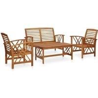 4 Piece Garden Lounge Set Solid Acacia Wood