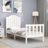 Bed Frame without Mattress White Small Single Solid Wood Pine