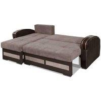 Fusion Fabric L-Shape Sofa Bed In Brown & Grey Color