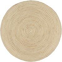 Handmade Rug Jute with Spiral Design White 150 cm