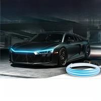 1pc Dynamic Led Car Hood Lights Strip Universal Engine Hood Guide Decorative Light Bar Auto