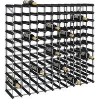 Wine Rack for 120 Bottles Black Solid Pine Wood