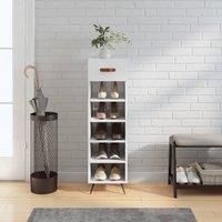 Shoe Cabinet High Gloss White 30x35x105 cm Engineered Wood