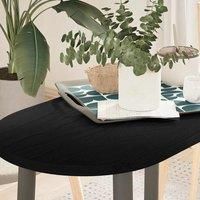 Table Top Dark Brown 80x40x2 cm Solid Wood Oak Oval