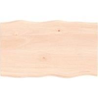 Table Top 100x60x2 cm Untreated Solid Wood Oak Live Edge