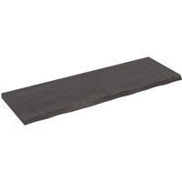 Wall Shelf Dark Grey 120x40x(2-4) cm Treated Solid Wood Oak