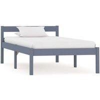 Bed Frame Grey Solid Pine Wood 100x200 cm