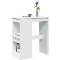 Bar Table with Racks White 90x47.5x103.5 cm Engineered Wood