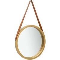 Wall Mirror with Strap 50 cm Gold