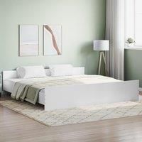 Bed Frame with Headboard with Footboard White 180x200 cm Super King