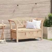 Garden Storage Bench 119x76x44 cm Solid Wood Pine