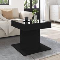 Coffee Table with LED Black 50x50x45 cm Engineered Wood