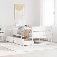 Bed Frame without Mattress White 75x190 cm Small Single Solid Wood Pine