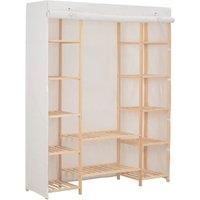 Wardrobe White 135x40x170 cm Fabric