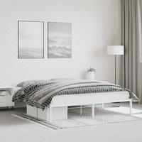 Metal Bed Frame White 180x200 cm Super King Size