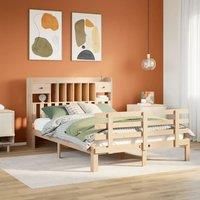 Bookcase Bed without Mattress 140x190 cm Solid Wood Pine