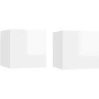 Bedside Cabinets 2 pcs High Gloss White 30.5x30x30 cm Engineered Wood