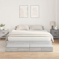 Storage Bed Frame Grey Sonoma 200x200 cm