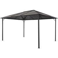 Gazebo with Roof Aluminium 4x3x2.6 m Black