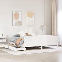 Bed Frame without Mattress White 180x200 cm Super King Solid Wood Pine