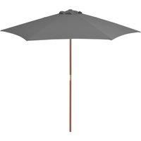 Outdoor Parasol with Wooden Pole 270 cm Anthracite