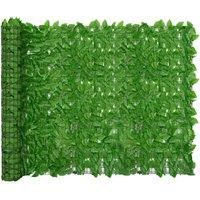 Balcony Screen with Green Leaves 400x150 cm