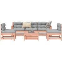 6 Piece Garden Sofa Set Solid Wood Douglas Fir