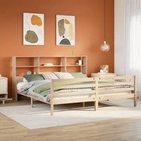 Bookcase Bed without Mattress 200x200 cm Solid Wood Pine