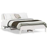 Bed Frame without Mattress White 140x190 cm Solid Wood Pine