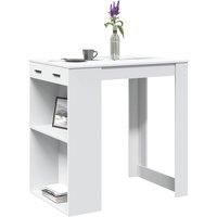 Bar Table White 102x70x103.5 cm Engineered Wood