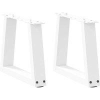 Dining Table Legs V-Shape 2 pcs White 40x(30-31.3) cm Steel
