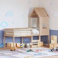 High Sleeper Bed without Mattress 90x200 cm Solid Wood Pine