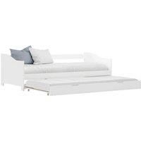 Pull-out Sofa Bed Frame White Pinewood 90x200 cm