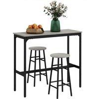Grey Wood Effect Three Piece Bar Table Set