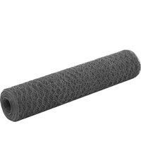 Chicken Wire Fence Steel with PVC Coating 25x0.75 m Grey