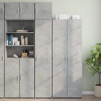 Slim Storage Cabinet Concrete Grey 40x42.5x225 cm Engineered Wood