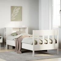 Bookcase Bed without Mattress White 90x190 cm Single Solid Wood Pine