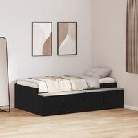 Storage Bed Frame Black Oak 90x190 cm