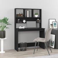 Desk with Shelves Black 102x45x148 cm Engineered Wood
