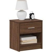 Bedside Cabinet with Drawer Brown Oak 39x28x41 cm