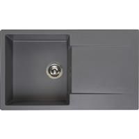 Reginox Amsterdam Reversible Composite Kitchen Sink & Drainer Single Bowl Silvery in Grey Granite Composite