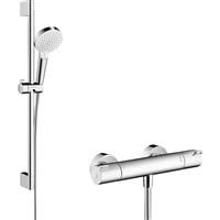 Hansgrohe Crometta 1001CL Thermostatic Bar Diverter Mixer Shower in Chrome Brass