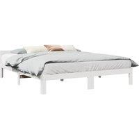 Bed Frame without Mattress White 180x200 cm Super King Solid Wood Pine